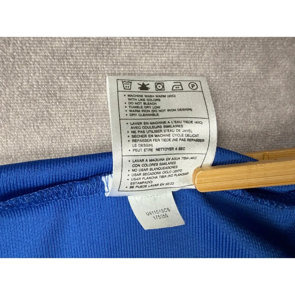Nike Y2K Men XL Blue V-Neck Short Sleeve Embroidered Center Logo Athletic TShirt